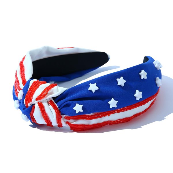 CULHEITE American Flag Knotted Headband Patriotic Headband Independence Day USA Stars Stripes Hair Band Fashion Red Blue White Hair Accessories for Women Girls