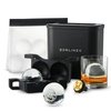 Berlinzo Premium Clear Ice Ball Maker [2024 Upgraded] - Large 2.4-inch Crystal Clear Ice Balls for Whiskey Cocktail - New Easy-to-Remove Ice Sphere Mold - Bonus Storage Bag & Ice Stamp Ring, Black