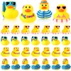 Honoson 24 Pcs Summer Beach Rubber Duckies Bulk Mini Rubber Duck Bath Toys Float Bathtub Ducky Cute Squeaky Rubber Ducky for Classroom Carnival Summer Birthday Baby Shower Party Favor