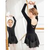Zaclotre Ballet Leotards for Girls Toddler Classic Long Sleeve Criss-Cross Back Dance Dress Ballerina Outfits
