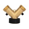 Camco Solid Brass Water Wye Valve- Easy Grip Valve Handles and Simple Water Hose Connection CSA Low Lead Certified - (20123)