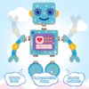 HAPGFS Wooden Robot Snap-Together Building Blocks, STEM Take Apart Toys Playset for Toddlers 3 4 5 6, 28 Psc Montessori Educational Fine Motor Skills Toys for Boys & Girls Birthday Gift