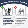 AGSIXZLAN German Nail Clippers for Men,2024 New Ultra Sharp Stainless Steel Fingernail Clipper for Thick Toenails,Professional Nail Clippers, Ant-Splashing German Toenail Clippers for Seniors