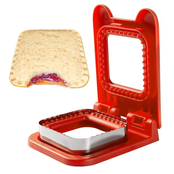 Maocufan Uncrustables Sandwich Maker, Sandwich Cutters for Kids Lunch, Create delightful treats effortlessly for your little ones with this easy-to-use sandwich maker. (red)