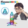 PicassoTiles 30 Piece Magnetic Tiles Building Blocks Mini Size Diamond Series Magnet Toys Travel Size On-The-Go Magnet Construction Sensory Toys Gifts Educational Set STEM Learning Kit Playset PTM30