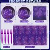Galaxy Theme Party Decorations, Space Galaxy Happy Birthday Party Tableware Set Including Galaxy Plates, Napkins, Fork, Tablecloth for Galaxy Outer Space Birthday Party Supplies, Serves 20