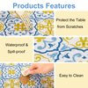 2 Pack Elastic Vinyl Fitted Tablecloth for 6 Ft Folding Table, 30" x 72" Rectangle Flannel Backing Table Cover, Waterproof Wipeable Table Cloth for Indoor Outdoor Picnic Parties, Yellow Blue Pattern