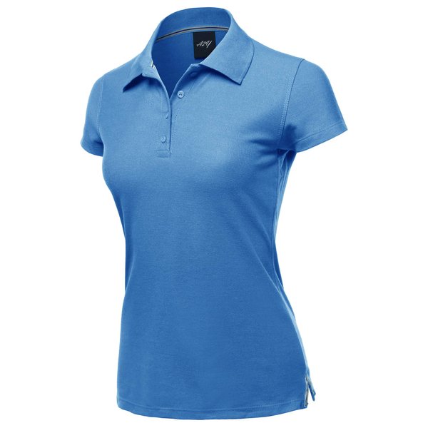 Casual 4-Button Junior-Fit PK Ring Spun Cotton Pique Polo Shirt Costal Blue S