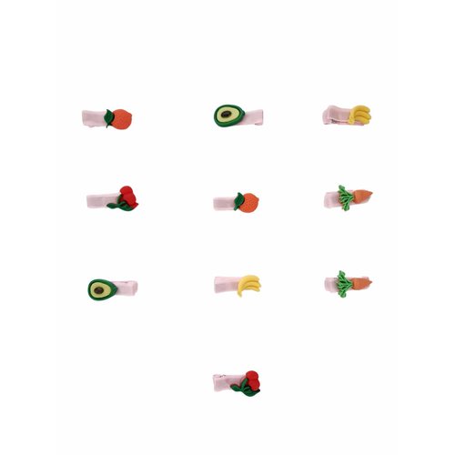 Generic 10 pcs Cartoon&Fruits Hair Clips Set Cute Barrettes Snap Hair Clips Headband Hairpins Hair Accessories Gift For Women Teens Girls #6, Yellow