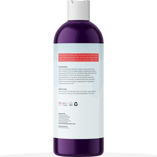 Cleansing Kids Shampoo for Dry Scalp - Dry Flaky Scalp Care Shampoo for Kids and Hair Build Up Remover with Tea Tree Oil and Rosemary Essential Oils for Hair Care - Kids Scalp Cleanser for Build Up