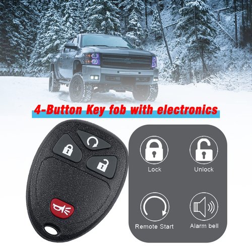 Montgopest Car Key Fob Keyless Entry Remote Compatible with Chevy Silverado Avalanche Captiva Equinox Tahoe Traverse, GMC Sierra Acadia Savana Yukon, Remote Start Replacement OUC60221, OUC60270