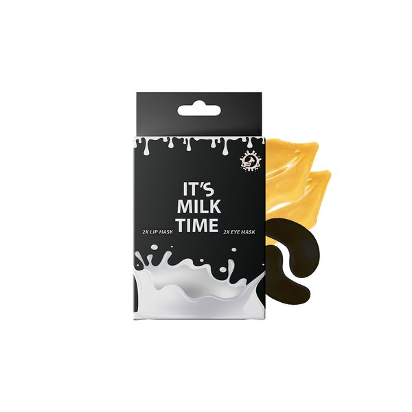 New Lip and Eye Mask 2 Sets, Hydro-Gel Eye Mask For Puffiness, Lip Collagen Plumper, Eye Mask Skincare, Rich Goat Milk, Lot Of 4 (black/gold)