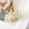 Yonchic 2-Piece Pearl Metal Hair Clips, Multiple Shape Hair Claws for Thin/Medium Thick Hair, Elegant Style Butterfly Barrettes Strong Hold Hair Clamps Non Slip Cute Bow Hair Accessories