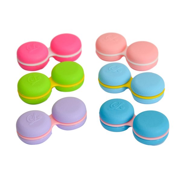Sports Vision's 3 Pieces New Macaroon Dark Blue Contact Lens Storage/Soaking Case CE Marked