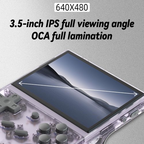 RG35XX 2024 Retro Handheld Game Console Linux System HD and TV Output 3.5 Inch IPS Screen 64G TF Card 5500+ Classic Games 2600mAh Battery( RG35XX 2024 Purple)