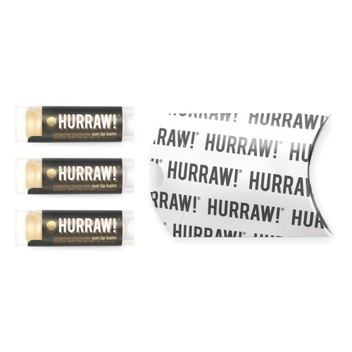 Hurraw! Sun Lip Balm (Zinc Oxide Protection, Broad Spectrum SPF 15, Tangerine, Chamomile), 3 Pack: Organic, Certified Vegan, Gluten Free. Non-GMO, All-Natural. Bee, Shea, Soy & Palm Free. Made in USA