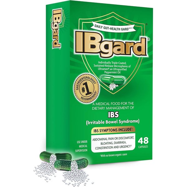 IBgard Gut Health Supplement, Peppermint Oil Capsules for Abdominal Comfort, 48 Capsules