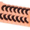 False Eyelashes Fluffy Mink Lashes Long Full Eyelashes 200D Wispy Thick Russian Strip Lashes Cat Eye Volume Lash Strips D Curl Dramatic 7 Pairs Fake Lash Extensions by Boahankuke