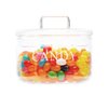 KEKEHOME 11oz Glass Candy Dish with Lid Covered Candy Bowl Decorative Cookie Jar Clear Salad Bowl Buffet Storage Container for Home Kitchen Coffee Table Office Desk and Party Wedding