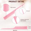 3 Pieces Plastic Rat Tail Comb Pintail Comb Fiber Teasing Comb 9 Inch Styling Comb with Thin and Long Handle for Men Women Girl Salon Home Supplies