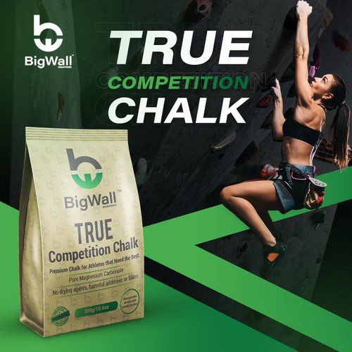 BigWall True Competition Chalk Powder 300g/10.6oz - Premium Grade for Enhanced Grip and Performance | 100% Pure Magnesium Carbonate | Perfect for Climbing, Weightlifting, Gymnastics | Long-Lasting