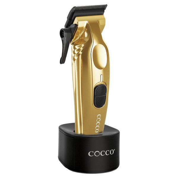 Cocco Veloce Pro Clipper, CVPC Digital Gap Ambassador Graphene Taper BladeProfessional Hair Clippers, High-Torque BLDC Motor, All-Metal, Cordless, Charging Base Sold Separately, Gold