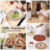 Pot Holder Trivet Set 4Pcs Pot Holders for Kitchen 8 Inch Trivets for Hot Dishes Round Cotton Hot Pads Trivets for Hot Pots Kitchen Table Decor Hot Mats for Thanksgiving Christmas Cooking Baking
