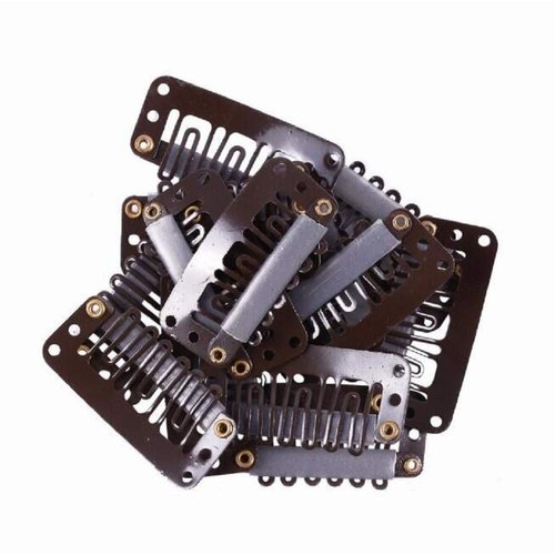 Geoot Snap Clips 50pcs U-shape Metal Clips for Hair Extensions DIY (Brown)