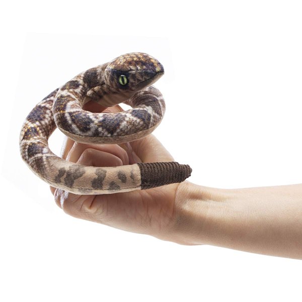 Folkmanis Mini Rattlesnake Finger Puppet , Brown