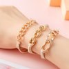 6Pcs Metal Chain Bracelet Hair Ties Elastic Hair Ring Ropes Hair Jewelry Accessories Ponytail Holders Bracelet Hair Ties With Beige Black Elastic, 3pcs Gold and 3pcs Silver