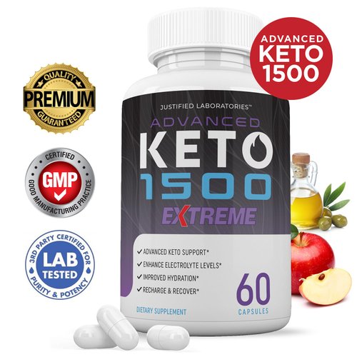 (2 Pack) Advanced Keto 1500 Extreme Pills 1675MG New & Improved Formula Contains Apple Cider Vinegar Extra Virgin Olive Oil Powder Green Tea Leaf 120 Capsules