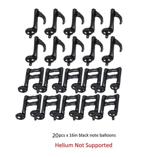 20Pieces Musical Note Aluminum Foil Balloons Guitar Black Happy Birthday Music Balloons Banner Music Party Decorations for Birthday Concert Band Bar Stage Music Themed Party Supplies Decoration