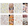 TailaiMei 12 Sheets Abstract Nail Art Stickers, Graffiti Fun Self-Adhesive Nail Decals, Minimalist Art Nail Decoration for Women