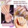 ROSALIND Clear Nude Pink Acrylic Poly Extension Gel, 2 PCS 60ml Clear Poly Nail Gel kit Nail Builder for Clear Nail Art Decoration, Nail Thickening Poly Nail Gel Tube Easy to DIY Use Need UV Lamp