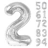 Silver 2 Balloon, Number Balloonss 40 Inch, 2nd Balloon Number Birthday Decorations, Two Second Birthday Party Supplies, Number 2 Balloon