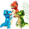 Pack of 3 Big Tyrannosaurus Foil Balloons – 3D Dinosaur Balloons for Birthday Party Dinosaur Foil Balloons Birthday Dinosaur Decorations Dinosaur Baby Shower Decorations (Blue, Green, Orange)