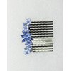 Faship Gorgeous Blue Rhinestone Crystal Floral Small Hair Comb