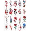 Womaha Flower Series 20 Sheets Color Temporary Tattoos for Women and Girls Fake Tattoo Stickers