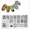 WOKOTO 6Pcs Nail Art Stamping Plates Kit Geometry Animal Flower Image Templates Stamping Nail Art Tools Nail Stamp Plates Stencils for Women Nail Art Plates
