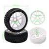 4PCS 1/8 RC Car Tires 17mm Hex Plastic Hub Wheel Rim Rubber Tires for RC 1:8 Off-Road Buggy