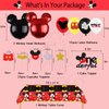Cartoon Mouse 1st Birthday Party Decorations,One Year Theme Party Supplies Included Banner,Tablecloth,Latex Balloons,Foil Balloons,Cake Topper,Door Sign for First Year Old Boy Baby Shower Decorations