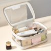 Rownyeon Clear Makeup Case Toiletry Bag Multipurpose Travel Makeup Train Case Portable Cosmetic Organizer Transparent Storage Bag White