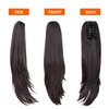 HSPCYGG Dark Brown Ponytail Synthetic Claw Clip Pony tail Hair Extensions 18" Straight 4.2 Oz Fake Hairpieces Women Yaki Fluffy¬ Tangled