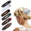6PCs 2024 New Hand Embroidered Flowers Deft Bun Hair Twister, Lazy Hair Bun Clip, Flower Bun Twist Tool, Easy Bun Maker for Long & Thick Hair, Ball Hair Clip Flower Hair Bun Roller Clip