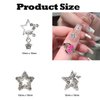 30PCS Star Nail Charms for Acrylic Nails, 3D Silver Metal Star Nail Gems with Shiny Rhinestones Crystal Diamond Alloy Studs Nail Art Charms DIY Manicure Nail Art Supplies for Women Gilrs (3 Styles)