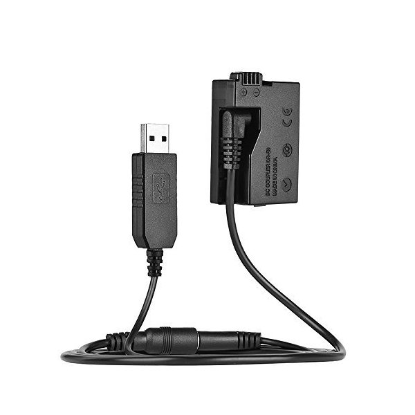 Andoer DR-E8 Dummy Battery with DC Power Bank USB Adapter Cable Replacement for LP-E8 for Canon EOS 550D 600D 650D 700D DSLR Cameras