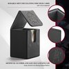 TCGUARD Card Deck Box for MTG Card Storage Box Holds 100 Plus Single Sleeved Cards, Microfiber Lining and Leather Card Box Compatible with Trading Card Games TCG, Yugioh Cards, etc.(Vertical-Black)