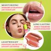 WENJLYJ Hydrating Lip Oil Set,5PCS Smooth Glossy Moisturizing Lip Glow Oil,Tinted Lip Plumping Lip Gloss Oil Gift Set with Brush,Soft Long Lasting Non-Sticky Clear Lip Oil Gloss Set for Women
