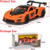 iPariser Toy Cars McLaren Senna Model Orange Alloy Collectibles Die-cast Vehicles with Sound and Light