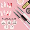 Makartt 3Pcs Nail Art Brushes, Thin Liner Brush Set with Shiny Diamond Handle & Caps, Acrylic Nail Brush Gel Nail Painting Brush Nail Drawing Brush for Nail Painting Nail Drawing Home DIY Salon Use